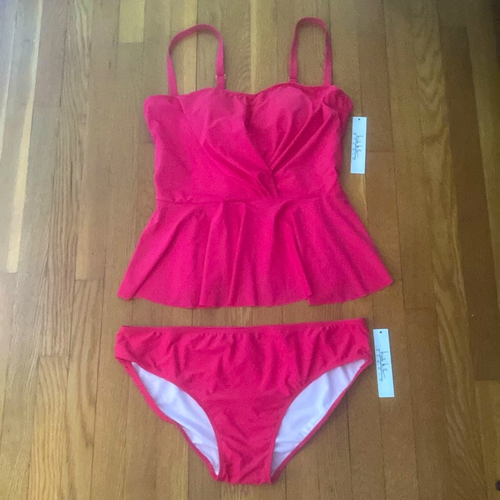 NWT Nicole Miller Studio two piece tankini set in azalea pink